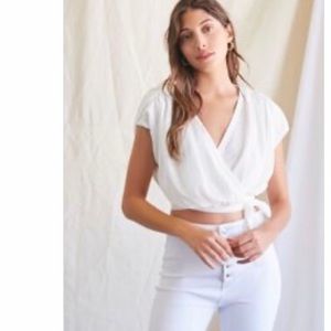 White wrap shirt